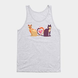 Cute Cat Couple Tank Top